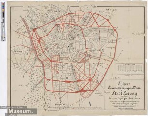 Skizze zu einem Erweiterungs-Plan für die Stadt Leipzig von dem Verein Leipziger Architecten.