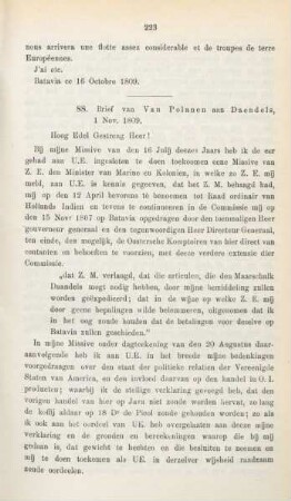 88. Brief van Van Polanen aan Daendels, 1 Nov. 1809