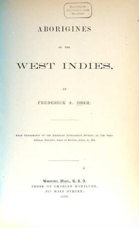 Aborigines of the West Indies