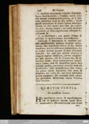 Quaestio Tertia. De necessitate Gratiae.