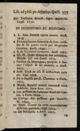 337-357, In Duodecimo et Sedecimo.