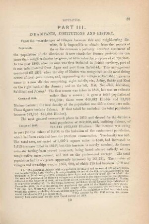 Part III. Inhabitants, institutions and history
