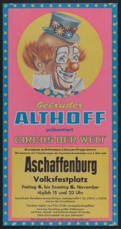 Circus Gebrüder Althoff, Aschaffenburg, ohne Jahr