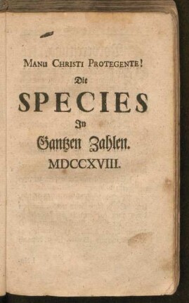 Die Species In Gantzen Zahlen