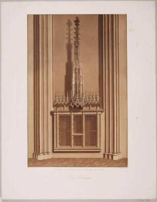 Das Tabernakel im Hohen Chor des Meißner Domes (wahrscheinlich Anfang 16. Jahrhundert), Blatt Nr. 16 aus Mappenwerk "Der Dom zu Meißen" von Friedrich Wilhelm Schwechten