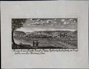 Prospekt der Graefl. Reuss. Plauis. Residentstadt Greitz im Voigtlande, von Süd-West anzusehen