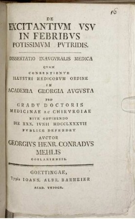 De Excitantium Usu In Febribus Potissimum Putridis