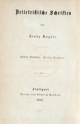 Bändchen 5: Kleine Dramen