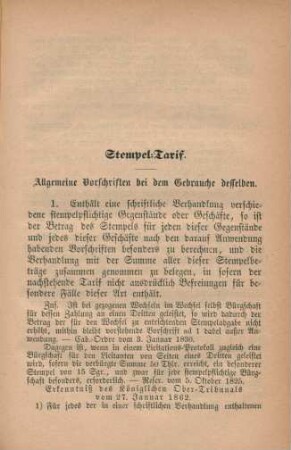 Stempel-Tarif.