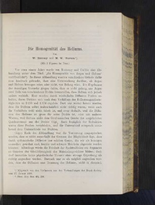 Die Homogenität des Heliums