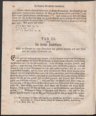 Tab. III. oder die dritte Landkarte