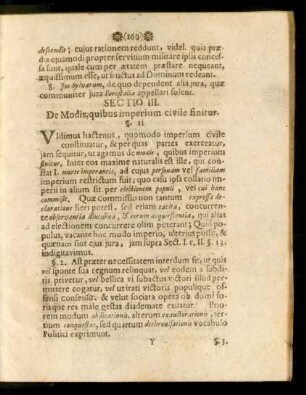 Sectio III. De Modis, quibus imperium civile finitur