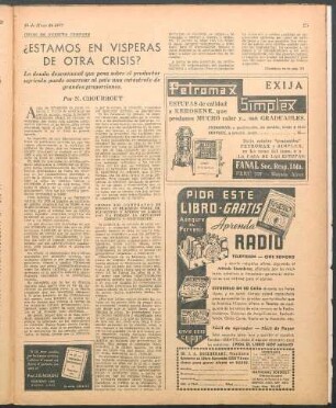 ¿Estamos en vísperas de otra crisis? : Cosas de nuestra campaña