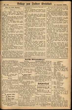 Zweite Ausgabe vom Donnerstag, den 13. Dezember 1883.