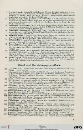 Möbel und Einrichtungsgegenstände (Nr. 105-174)
