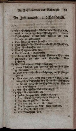 An Instrumenten und Bandagen