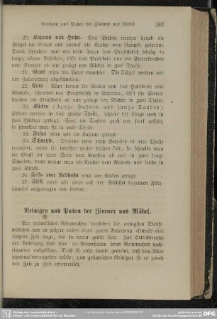 Reinigen und Putzen der Zimmer und Möbel
