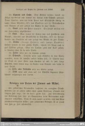 Reinigen und Putzen der Zimmer und Möbel