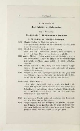 Erste Periode. Das Zeitalter der Reformation
