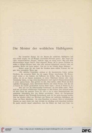 Die Meister der weiblichen Halbfiguren