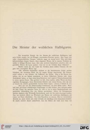 Die Meister der weiblichen Halbfiguren