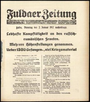 Ausgabe vom Dienstag, den 02. Januar 1917.