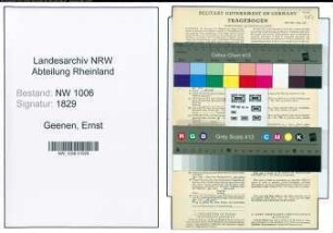 Entnazifizierung Ernst Geenen , geb. 03.06.1922 (Schlosser)