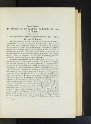 Zweites Kapitel. Die Ereignisse in den Deutschen Reichslanden bis zum 19. August.