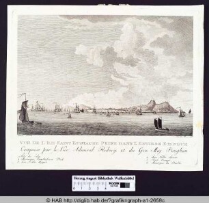 Topographische Ansicht der Insel St. Eustache.