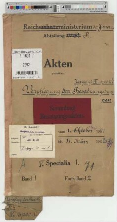 Verpflegung der Besatzungstruppen: Bd. 1