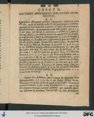 Caput II. Continet Argumenta Sententiae Affirmativae.