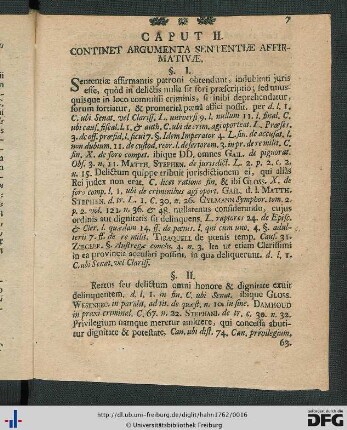 Caput II. Continet Argumenta Sententiae Affirmativae.