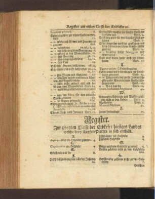 Register Zur zweyten Classe der Erdkefer hiesiges Landes ...