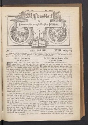 N°. 7. Juli 1916. XVIII. Jahrgang
