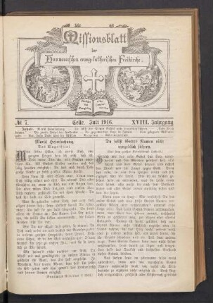 N°. 7. Juli 1916. XVIII. Jahrgang