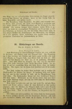 Mittheilungen aus Amerika