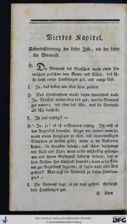 Viertes Kapitel. Übereinstimmung der Lehre Jesu, mit der Lehre der Vernunft.
