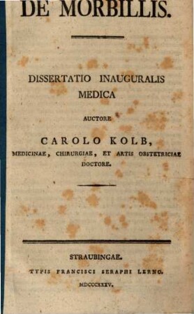 Diss. inaug. med. de morbillis