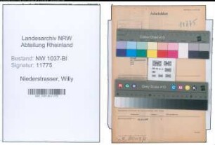 Entnazifizierung Willy Niederstrasser , geb. 19.03.1906 (Postschaffner)
