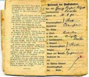 Soldbuch des Musketiers Georg Leeske