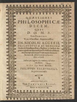Quaestiones Philosophicae Decem