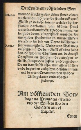 Am vöffteinden Sondage na Trinitatis ...