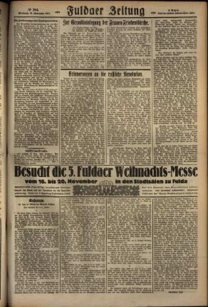 Zweite Ausgabe vom Mittwoch, den 16. November 1927.