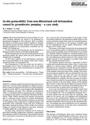 In-situ permeability from non-dilatational soil deformation caused by groundwater pumping - a case study