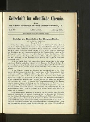 Beiträge zur Konstitution der Thomasschlacke.