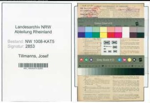 Entnazifizierung Josef Tillmanns , geb. 19.09.1906 (Automechaniker)