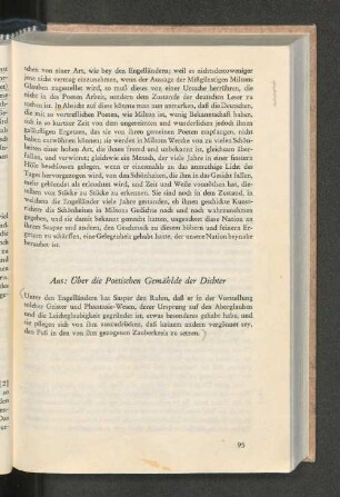 Aus: Über die Poetischen Gemählde der Dichter