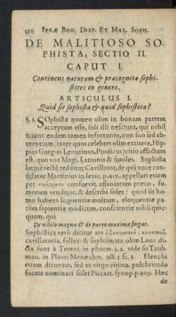 Articulus I. Quid sit sophista [et] quid sophistica?