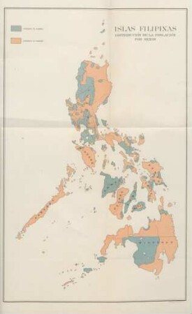Islas Filipinas. Distribución de la población for sexos