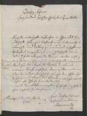 Brief von Johann Heinrich Bäumert an Johann Jacob Kohlhaas
